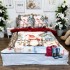 Lenjerie pat dublu,  FINET, Digital Print, Craciun, Alb, Gri, peisaj de Crăciun, Moș Nicolae [2]