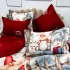 Lenjerie pat dublu,  FINET, Digital Print, Craciun, Alb, Gri, peisaj de Crăciun, Moș Nicolae [5]