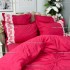 Lenjerie pat dublu,  Soft Touch, 6 piese, cu PLIURI BRODATE, Jojo Home, Fuchsia [5]