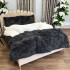  Pilota CoCoLiNo Fluffy, cu Blanita tip Sherpa, Alba, 200x230cm + 2 fete de perna 50x70cm, matlasata, Gri antracit  [4]