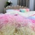  Pilota CoCoLiNo Fluffy, cu Blanita tip Sherpa, Alba, 200x230cm + 2 fete de perna 50x70cm, matlasata, Roz, multicolor [2]