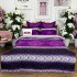 Lenjerie pat dublu,  FINET, cu elastic, 6 piese, Mov, Lila, Model Oriental [2]
