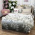 Lenjerie pat dublu,  FINET, cu elastic, 6 piese, Gri, Flori [8]