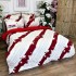 Lenjerie pat dublu,  FINET, cu elastic, 6 piese, Alb, Rosu, Stelute, Dungi [8]