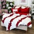 Lenjerie pat dublu,  FINET, cu elastic, 6 piese, Alb, Rosu, Stelute, Dungi [7]