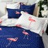 Lenjerie pat dublu,  FINET, 6 piese, Bleumarin-Roz, flamingo [5]