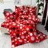 Lenjerie pat dublu,  FINET, 6 piese, Rosu, cercuri [6]