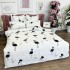 Lenjerie pat dublu,  FINET, 6 piese, Alb-Negru, flamingo [2]