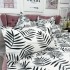 Lenjerie pat dublu,  FINET, 6 piese, Alb-Negru, frunze [5]