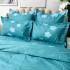 Lenjerie pat dublu,  FINET, 6 piese, Turquoise, flori [3]