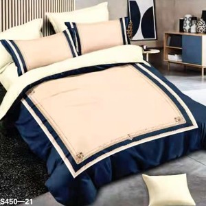 Lenjerie de Pat Dublu, 6 piese, Catifea 3D Premium - pentru Eleganță și Confort, Albastru, Crem, dungi