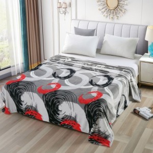 Patura pufoasa cocolino 200x230cm, 240g/mp, Gri, cercuri