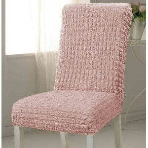 Set 6 huse creponate universale pentru scaun, roz pudra Set 6 huse creponate universale pentru scaun, roz pudra