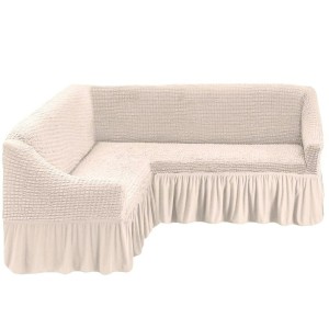 Set husa elastica si creponata pentru coltar, nude