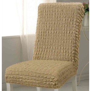 Set 6 huse creponate universale pentru scaun, bej Set 6 huse creponate universale pentru scaun, bej