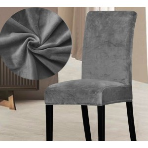 Set 6 huse universale pentru scaun Velvet , gri Set 6 huse universale pentru scaun Velvet , gri