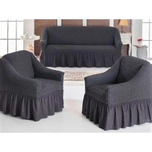 Set huse universale pentru canapea si fotolii , antracit 