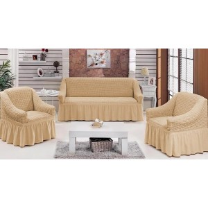 Set huse universale pentru canapea si fotolii , bej
