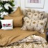 Lenjerie pat dublu,  FINET, cu elastic, 6 piese, Bej, Maro, Model Oriental [5]