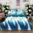 Lenjerie pat dublu,  FINET, cu elastic, 6 piese, Alb, Turquoise, Abstract [2]
