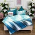Lenjerie pat dublu,  FINET, cu elastic, 6 piese, Alb, Turquoise, Abstract [8]