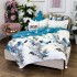 Lenjerie pat dublu,  FINET, cu elastic, 6 piese, Alb, Albastru, Fluturi [8]