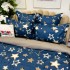 Lenjerie pat dublu,  FINET, cu elastic, 6 piese, Albastru, stelute [5]