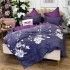 Lenjerie pat dublu,  FINET, cu elastic, 6 piese, Mov, flori [3]