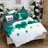 Lenjerie pat dublu,  FINET, cu elastic, 6 piese, Alb, Turquoise, Inimioare [8]