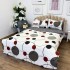 Lenjerie pat dublu, bumbac satinat,  cu elastic, Alb, Gri, buline [8]