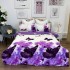 Lenjerie pat dublu,  FINET, 6 piese, Alb, Mov, fluturi [2]