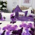 Lenjerie pat dublu,  FINET, 6 piese, Alb, Mov, fluturi [5]