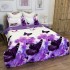 Lenjerie pat dublu,  FINET, 6 piese, Alb, Mov, fluturi [8]