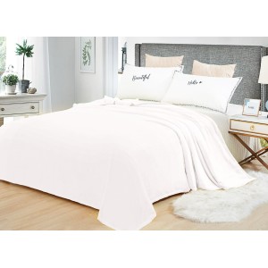 Patura pufoasa cocolino 200x230cm, 240gr/m, alb, unii