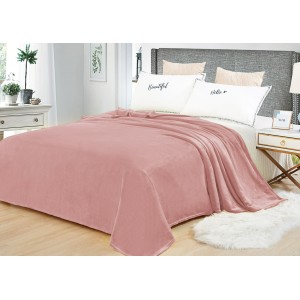 Patura pufoasa cocolino 200x230cm, 240gr/m, roz pudra , unii