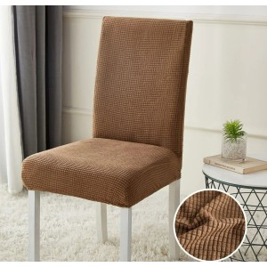 Set 6 huse universale pentru scaun model embosat tip cocolino , maro Set 6 huse universale pentru scaun model embosat tip cocolino , maro