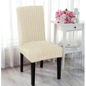 Set 6 huse creponate universale pentru scaun, ivoire Set 6 huse creponate universale pentru scaun, ivoire