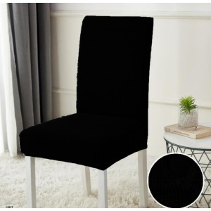 Set 6 huse universale pentru scaun model embosat tip cocolino , negru Set 6 huse universale pentru scaun model embosat tip cocolino , negru